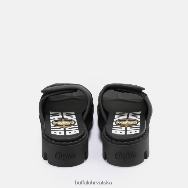 crno Buffalo raven tec-sld sandala veganska |slajdova TDD6T729
